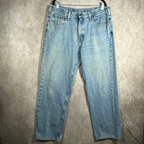 Carhartt Jeans Mens Size 38X32 Blue Stonewashed Denim Relaxed Fit Workwear 8460 - Picture 1 of 11